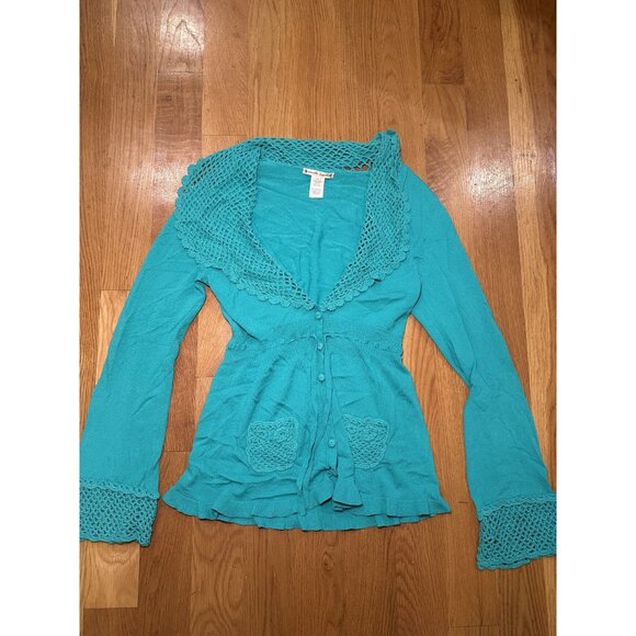 Teal Green Nanette Lapore Cardigan Size Large - Picture 2 of 10